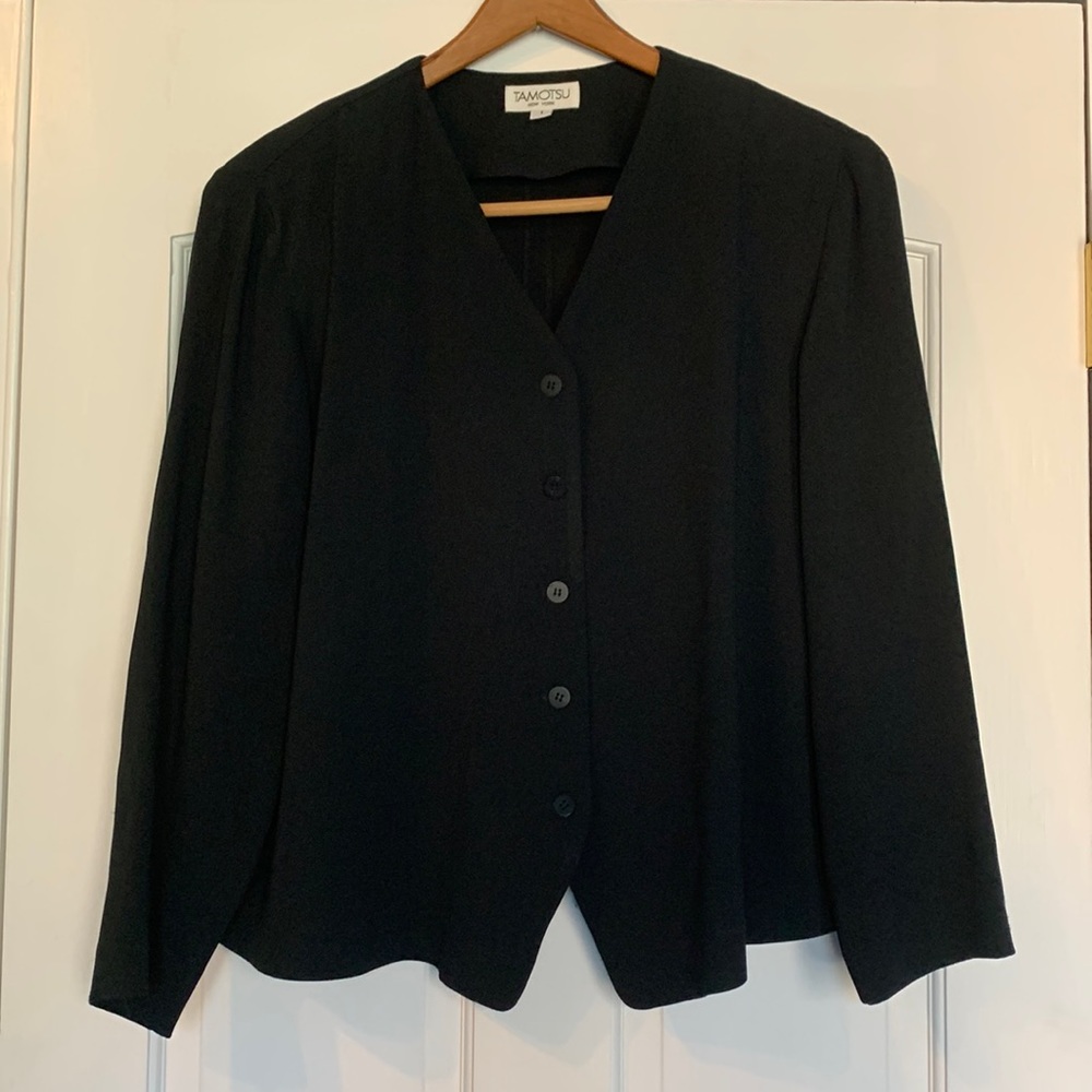 Tamotsu 5 Button Black Light Jacket Size 1X